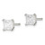 Sterling Silver 5mm Square Cross-cut CZ Basket Set Stud Earrings QE7518