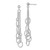 Sterling Silver RH-plated Polished Textured Oval & Chain Post Dangle Earrin QE9021