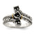 Sterling Silver Antiqued w/14k 3-stone Mother's Ring QMR10/3SY-10
