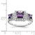 Sterling Silver Rhodium plated Purple Square CZ Ring QR2303-7