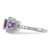 Sterling Silver Rhodium plated Purple Square CZ Ring QR2303-7