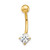 10k W/5mm Square Cz Belly Dangle 10BD127