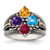 Sterling Silver Antiqued w/14k 4-stone Mother's Ring Mounting QMR11/4-6