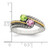 Sterling Silver Antiqued w/14k 2-stone Mother's Ring QMR13/2SY-10