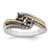 Sterling Silver Antiqued w/14k 2-stone Mother's Ring QMR13/2SY-10