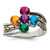 Sterling Silver Antiqued w/14k 5-stone Mother's Ring QMR15/5SY-5