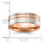 Chisel Titanium Brushed and Polished Rose IP-plated Stripes 8mm Band TB561-8.5