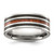 Chisel Titanium Polished with Black Resin and Wood Inlay 8mm Band TB538-9
