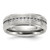 Chisel Titanium Polished with Brushed Center and CZ 7mm Band TB510-12