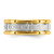 Chisel Titanium Polished with Brushed Center Yellow IP-plated CZ 8mm Band TB522-14