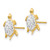 14k Crystal White Turtle Post Earrings YE1543