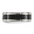 Chisel Titanium Polished with Black Carbon Fiber Inlay and CZ 8mm Band TB511-10.5