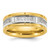 Chisel Titanium Polished with Brushed Center Yellow IP-plated CZ 8mm Band TB522-10