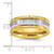 Chisel Titanium Polished with Brushed Center Yellow IP-plated CZ 8mm Band TB522-8