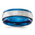 Chisel Titanium Polished with Brushed Center Blue IP-plated 8mm Band TB563-11