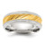 Chisel Titanium Polished with Yellow IP-plated Grooved Center 8mm Band TB556-9.5