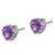10k Tiara Collection White Gold Polished  Amethyst 6mm Heart Earrings 10YC406WAM