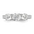 10K Tiara Collection White Gold Polished 3 Stone CZ Ring 10YC388W