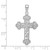 10K White Gold Textured  Beaded Edge Cross Charm 10K8547W