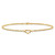 10k Diamond-cut Open Heart Rope 9inch Anklet 10ANK154-9
