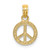 10K Flat and Textured Mini Peace Sign Charm 10K7180