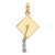 10k w/Rhodium 3-D Graduation Cap Moveable Tassle Charm 10K9312