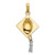 10k w/Rhodium 3-D Graduation Cap Moveable Tassle Charm 10K9312