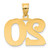 14k Polished Etched Number 20 Pendant AEN20