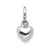10k White Gold Solid Polished Plain Puffed Heart Charm 10K746