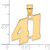 14k Polished Block Number 41 Pendant BN41
