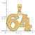 14k Polished Etched Number 64 Pendant AEN64