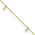14K Two-tone Polished Diamond-cut Stars 9in Plus 1 in ext. Anklet ANK317-9