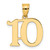 14k Polished Number 10 Pendant APN10