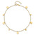 14K Polished Circles 9in Plus 1in ext. Anklet ANK350-9