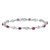 14k White Gold White Sapphire and Ruby Bracelet BM4473-RU-W