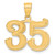 14k Polished Etched Number 35 Pendant AEN35