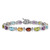 14k White Gold Rainbow Gemstone Bracelet BM4501-RB-W