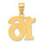 14k Polished Etched Number 16 Pendant AEN16