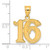 14k Polished Etched Number 16 Pendant AEN16