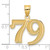 14k Polished Etched Number 79 Pendant AEN79