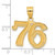 14k Polished Etched Number 76 Pendant AEN76