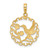 14k Hummingbird in Round Frame Pendant C3478