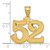 14k Polished Etched Number 52 Pendant AEN52
