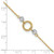 14k Two-tone Circle and Bead 9in Plus 1in ext. Anklet ANK228-10