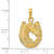 14k Solid Polished Horse Head in Horseshoe Pendant C2201
