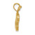 14K Polished Solid 3-D Violin Pendant C2279
