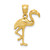 14k Solid Polished Open-Backed Flamingo Pendant C2559