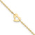 14k Polished Heart 9in Plus 1in ext Anklet ANK143-10