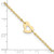 14k Polished Heart 9in Plus 1in ext Anklet ANK143-10