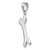 14k White Gold Solid Polished Dog Bone Charm C2361W